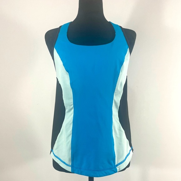Lululemon Cardio Kick Tank Top, Built in Bra, Shades of Blue & Black, Size Small - Picture 12 of 12